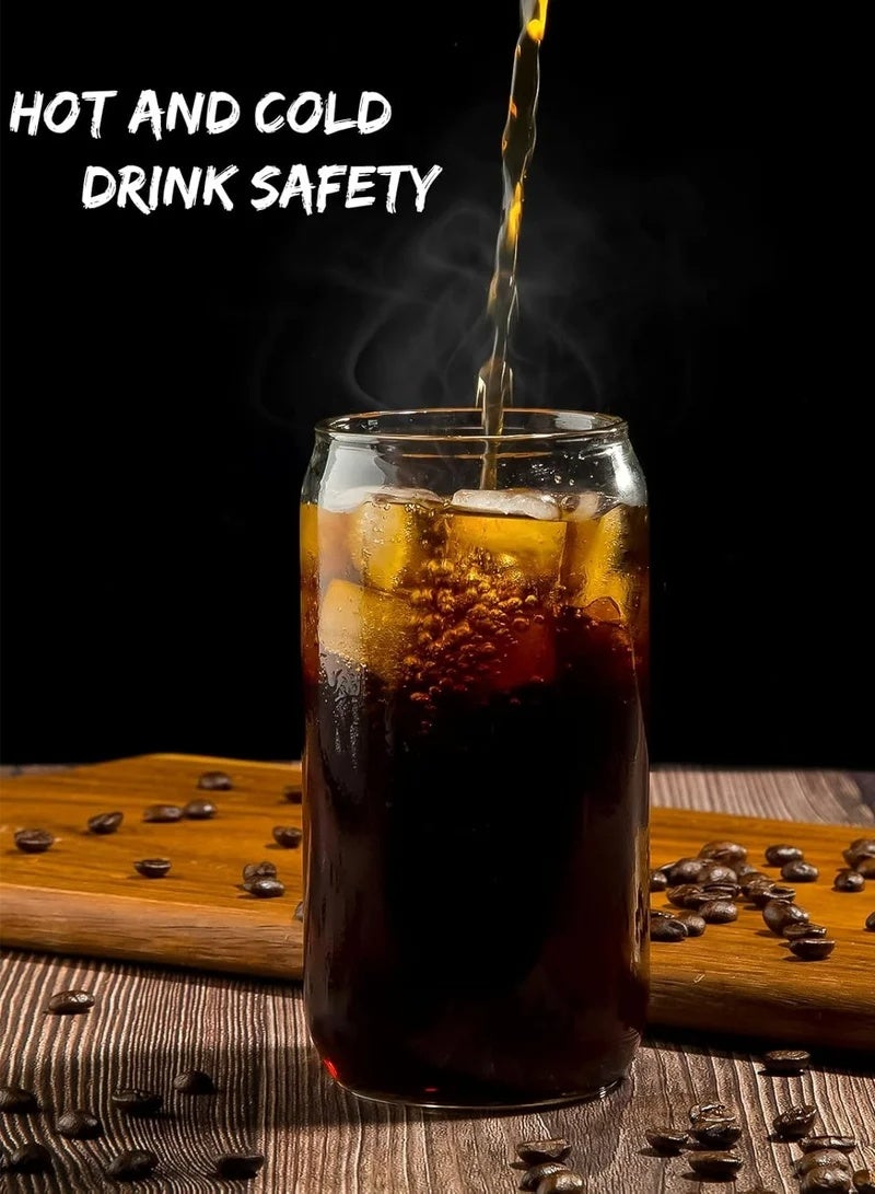 DAMCONME Glass Cup with Bamboo Lid and Straw – 1 Pack 16oz Reusable Iced Coffee Cup with Brush – Clear Drinking Glass for Tea, Juice, Water - Image 5