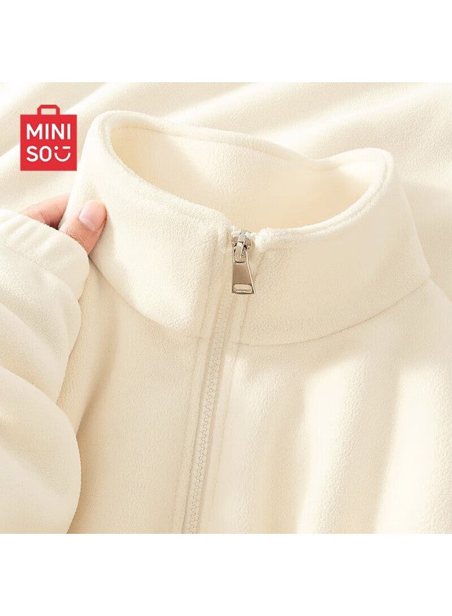 Miniso Men's Winter Fleece Jacket Warmth Ulated Inner Jacket White L - Image 1