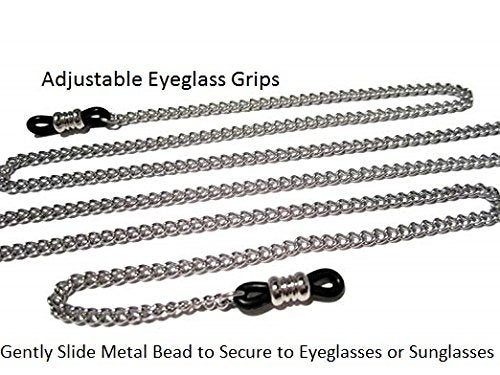 ATLanyards Eyeglass Lanyard - Just a Plain Chain Black Grips - Glasses Holder - Eyeglass Chain for Men & Women - Sunglasses Chain - Image 2