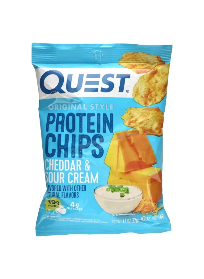 Quest Nutrition، رقائق البروتين الأصلية، جبنة الشيدر والقشدة الحامضة، 8 أكياس، 1.1 أونصة (32 جم) لكل كيس