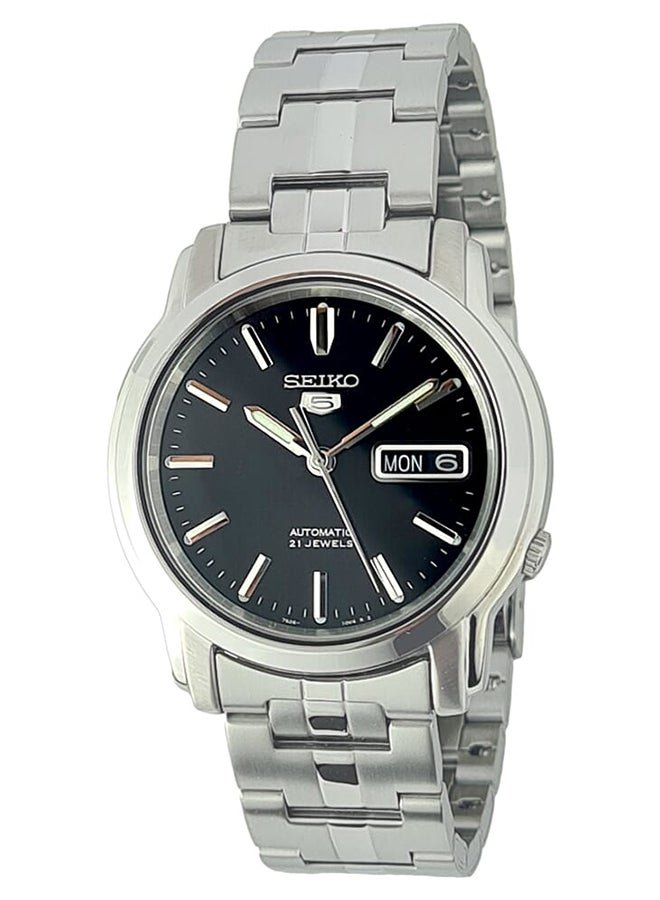 Seiko ساعة يد أوتوماتيكية للرجال من الفولاذ المقاوم للصدأ على شكل دائري تناظري SNKK71K1 - 38 مم - Image 1