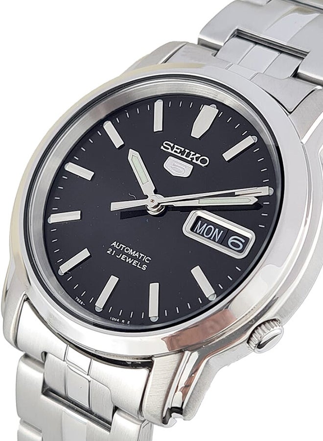 Seiko ساعة يد أوتوماتيكية للرجال من الفولاذ المقاوم للصدأ على شكل دائري تناظري SNKK71K1 - 38 مم - Image 2