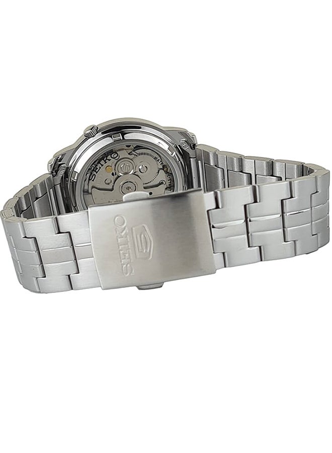 Seiko ساعة يد أوتوماتيكية للرجال من الفولاذ المقاوم للصدأ على شكل دائري تناظري SNKK71K1 - 38 مم - Image 3