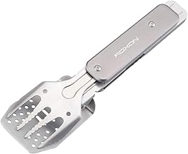 Roxon 4 in 1 Mini BBQ Barbecue Combo Tool Set with Spatula, Fork, Tongs and Bottle Opener for Hiking Camping (Grey) - Image 1