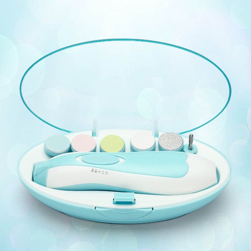 Electric Baby Nail Trimmer: 6 Grinding Heads Cordless Low-Noise Gentle Trimming - Slide Button Speed Control Electric Infant Nail File for Newborns Toddlers At Home Use - Image 5