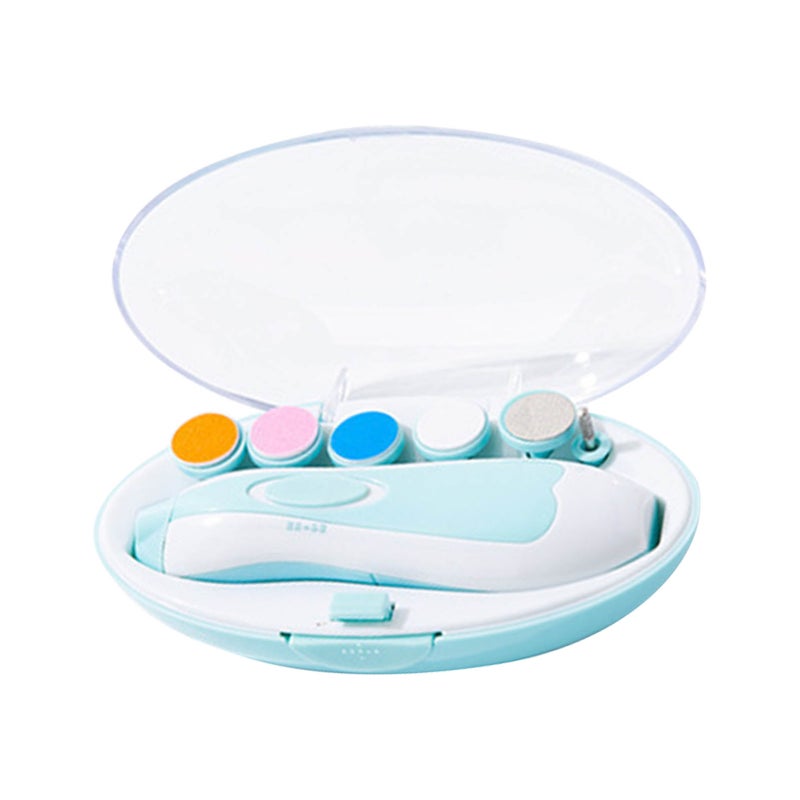 Electric Baby Nail Trimmer: 6 Grinding Heads Cordless Low-Noise Gentle Trimming - Slide Button Speed Control Electric Infant Nail File for Newborns Toddlers At Home Use - Image 2