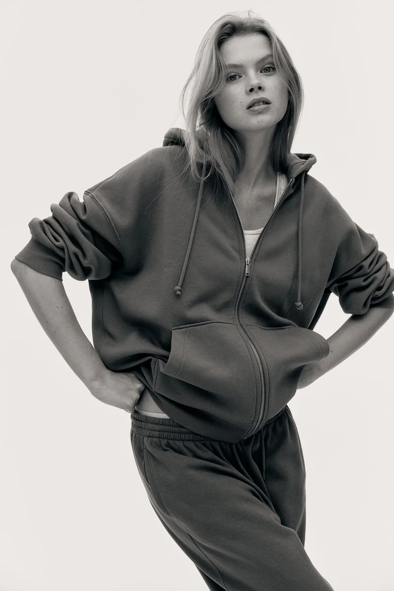 H&M Oversized zip-through hoodie