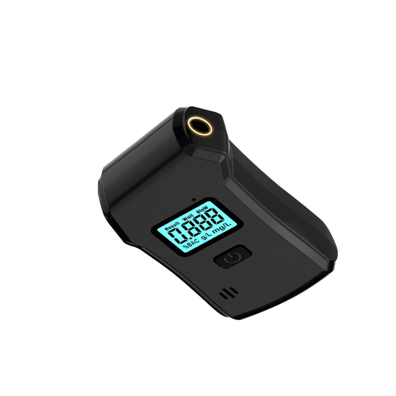 Portable Alcohol Tester 10.8*6.6*2.3 Cm 60G High-Sensitivity 5.0 Sensor - Built-In Mini Flashlight Handheld Breathalyzer For Parties Weddings Safe Driving - Image 2