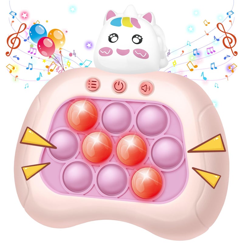 Intoypad Unicorn Pop Fidget Game Toys Light Up Fidget Toy with 1 Min AutoOff Electric Pop Bubble Game Controller Handheld Puzzle Game Sensory Toys Birthday for Kids Girls - Image 3