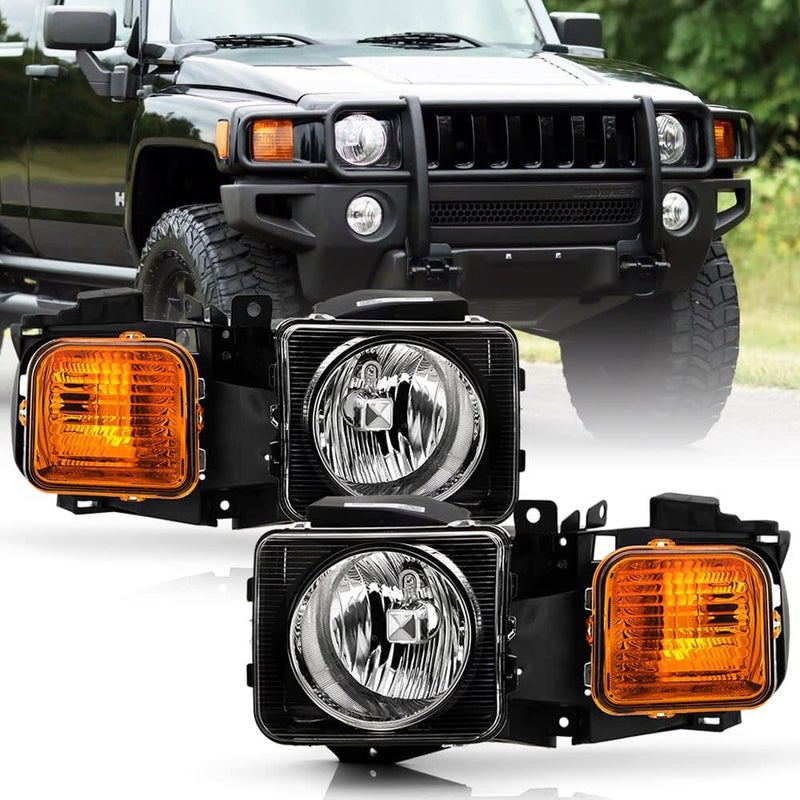 ACANII Replacement Headlights for 2006-2010 Hummer H3 & H3T - Left & Right Pair - Image 1