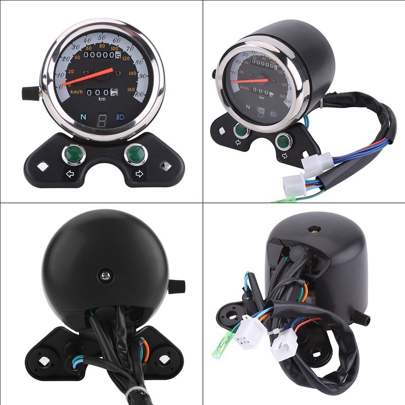DC 12V Motorcycle Instrument Dual Odometer Speedometer Meter Gauge with LED Indicator for GN125 - Image 2