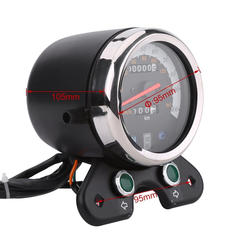DC 12V Motorcycle Instrument Dual Odometer Speedometer Meter Gauge with LED Indicator for GN125 - Image 5