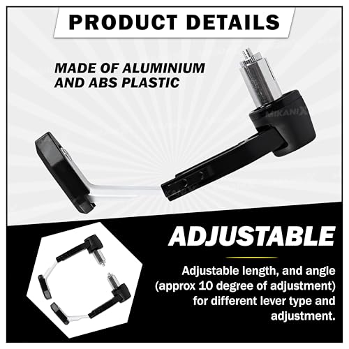 OBEROI'S TRADERS CNC Aluminium Motorcycle Handlebar Brake Clutch Lever Guard | Handle Bar End Protector | Handlebar Hand Guard Universal for All Bike (Pack of 2) (White) - Image 3