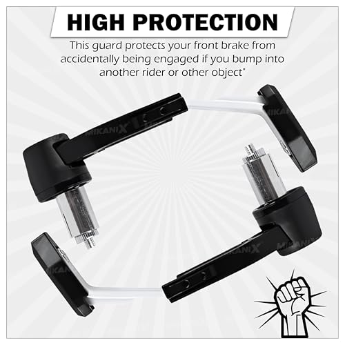 OBEROI'S TRADERS CNC Aluminium Motorcycle Handlebar Brake Clutch Lever Guard | Handle Bar End Protector | Handlebar Hand Guard Universal for All Bike (Pack of 2) (White) - Image 5