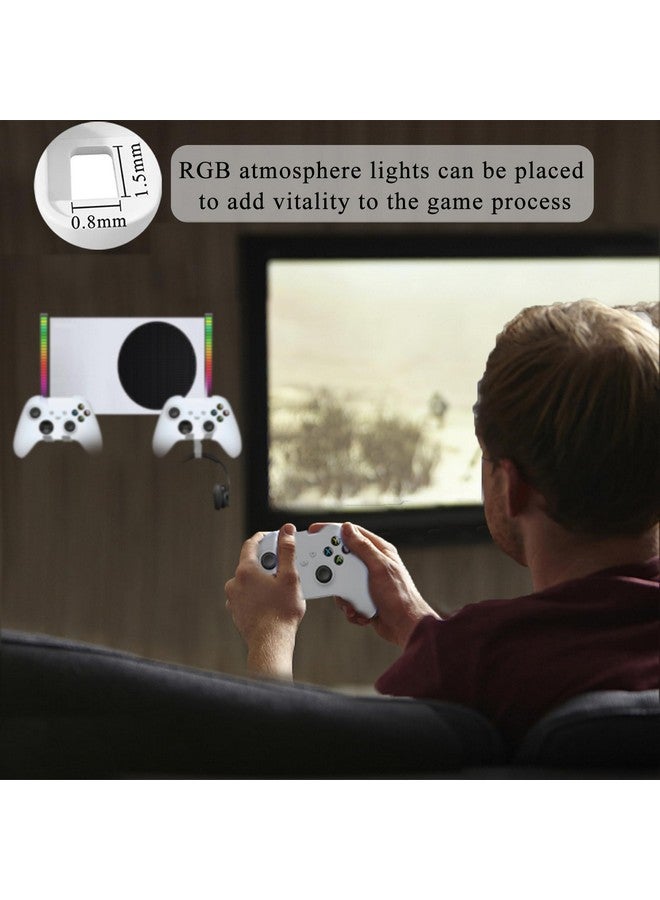 Wabracket Wall Mount Holder Bundle For Xbox Series S/One S/Xbox Series X, Double Controller Bracket With Charging Hole & Earphone Wall Mount, Space Saving Design With Charging Cable(White) - Image 4