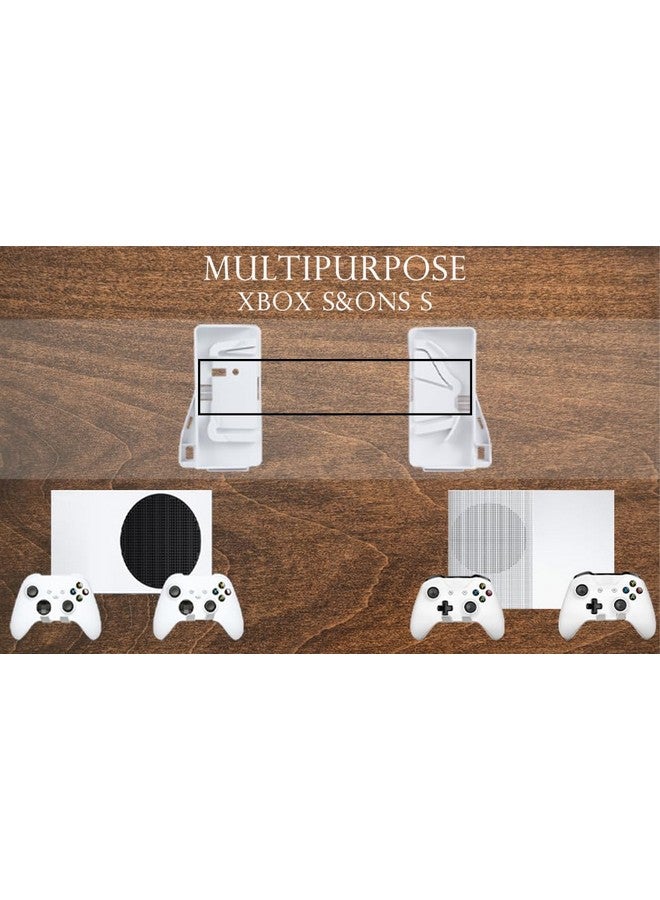 Wabracket Wall Mount Holder Bundle For Xbox Series S/One S/Xbox Series X, Double Controller Bracket With Charging Hole & Earphone Wall Mount, Space Saving Design With Charging Cable(White) - Image 5