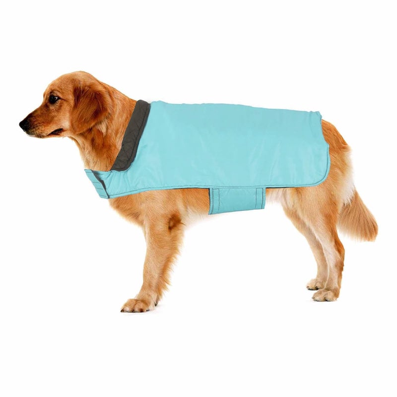Sage Square Winter Coat, Reversible Warm Dog Jacket, Waterproof & Windproof Cold Weather Coat, Stylish & Cozy (Sky Blue) (Medium - 18 Inches) - Image 3
