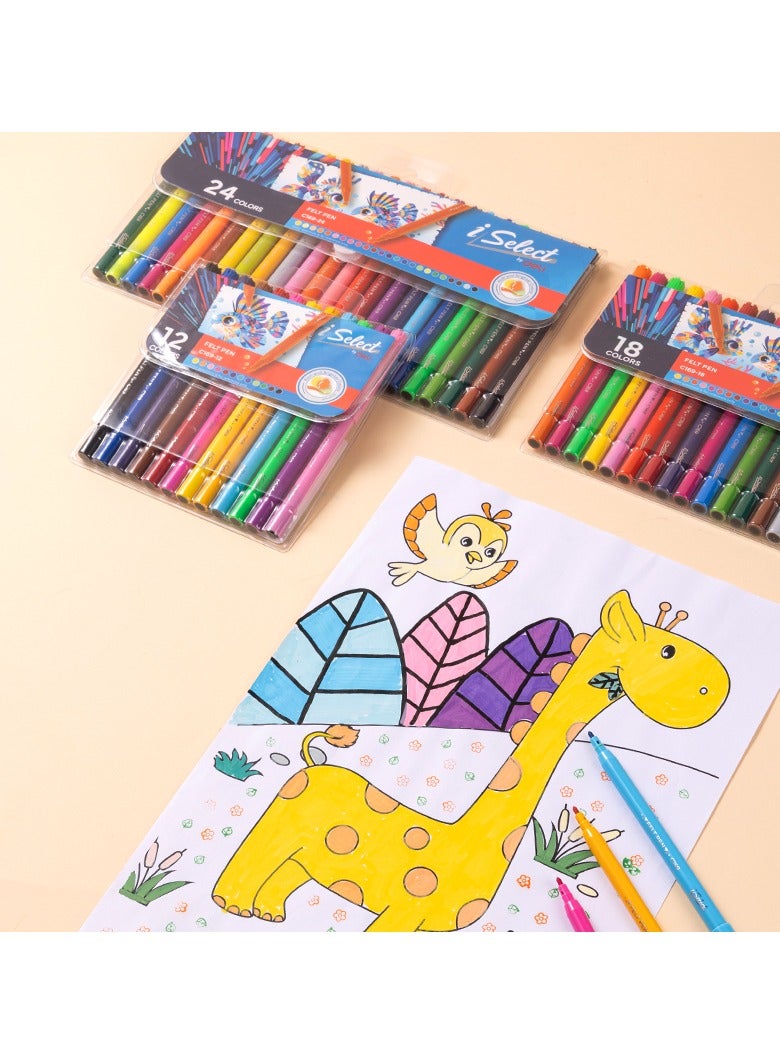 Deli EC169-12 Felt Pen - 12 colors - ideal for creative drawing - Image 5