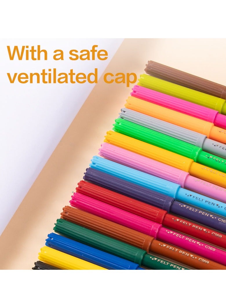 Deli EC169-12 Felt Pen - 12 colors - ideal for creative drawing - Image 3