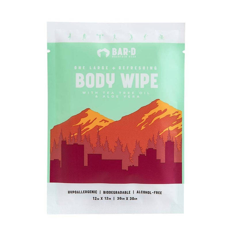 Bar-D Mountain Gear Bar-D Cleansing Face & Body Wipes for Women and Men - Individually Wrapped Biodegradable Shower Wipes with Tea Tree Oil & Aloe Vera (20 Count/Box) - Image 4