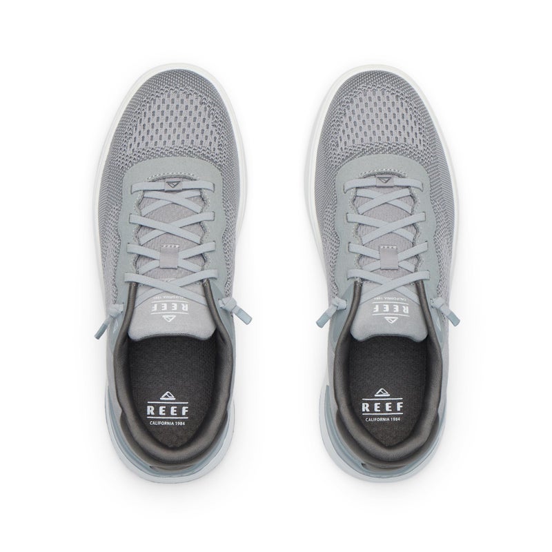 REEF Men's Shoreline Del Mar Shoe, Breathable Knit Upper, Lightweight & Flexible, Cushion Footbed, Elastic Laces, Heather Grey, 9 - Image 4