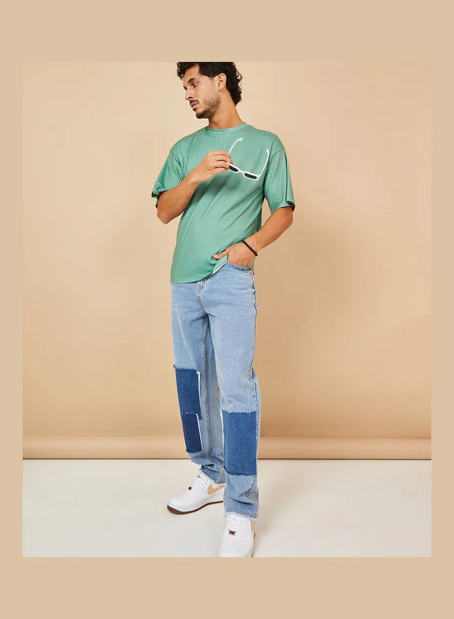 Styli Back Paisley Graphic Oversized Fit Tshirt