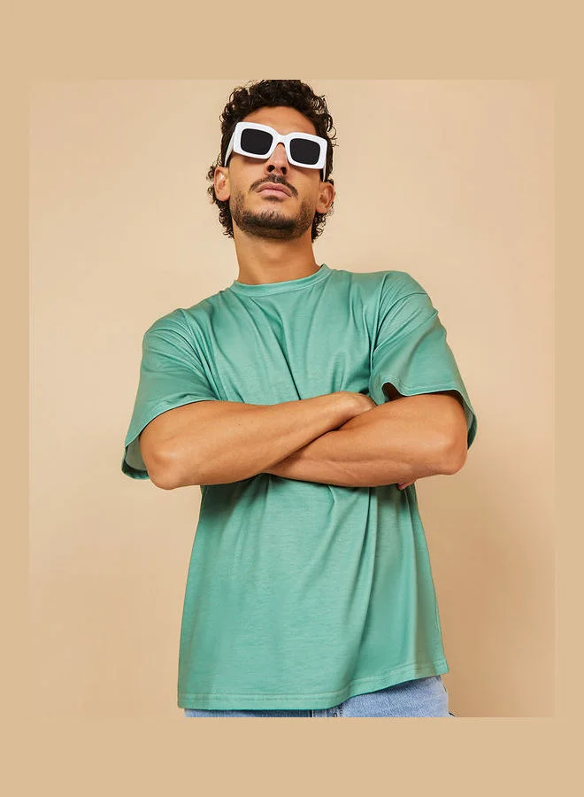 Styli Back Paisley Graphic Oversized Fit Tshirt