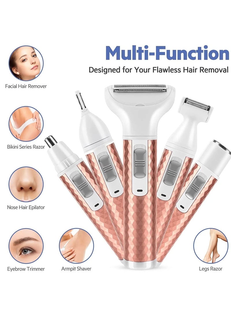 سوناكس برو ماكينة حلاقة للسيدات 5 في 1 ، ماكينة حلاقة كهربائية محمولة ، ماكينة إزالة شعر USB رطبة وجافة للذراعين والساقين والوجه والشفاه والحواجب - Image 2