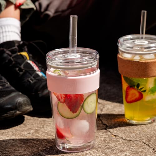KeepCup Cold Cup Longplay Double wall Glass Ice Coffee Tumbler with Lid and Straw 16oz 454ml Pashmak - Image 3