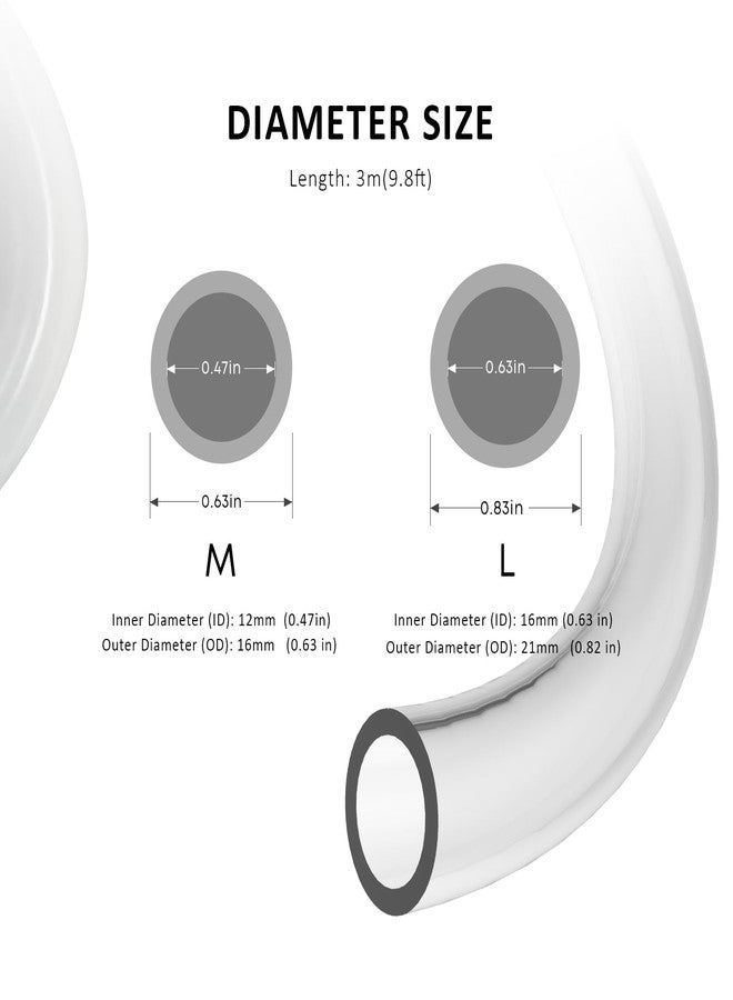 FZONE Aquarium Tubing 3M Class Clear for Aquatic Filter System Tubing 1/2" ID - Image 3