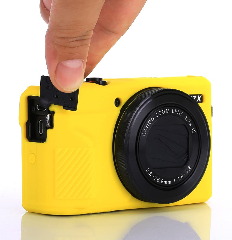 Yisau G7X / G7X Mark II Camera Silicone Case, Ultra Thin Lightweight Rubber Soft Silicone Case Bag Cover for Canon PowerShot G7X / G7X Mark II with Microfiber Cloth - Yellow - Image 4