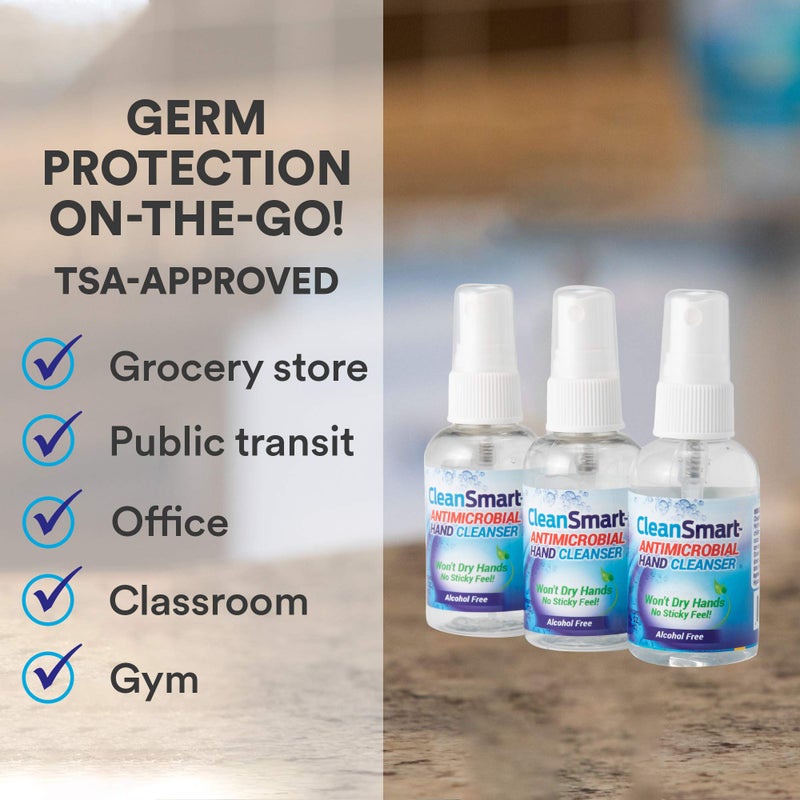 CleanSmart Skin & Hand Cleanser, 2 Ounce Spray Bottle (Pack of 3) Alcohol-Free Safe Cleanser - Image 2