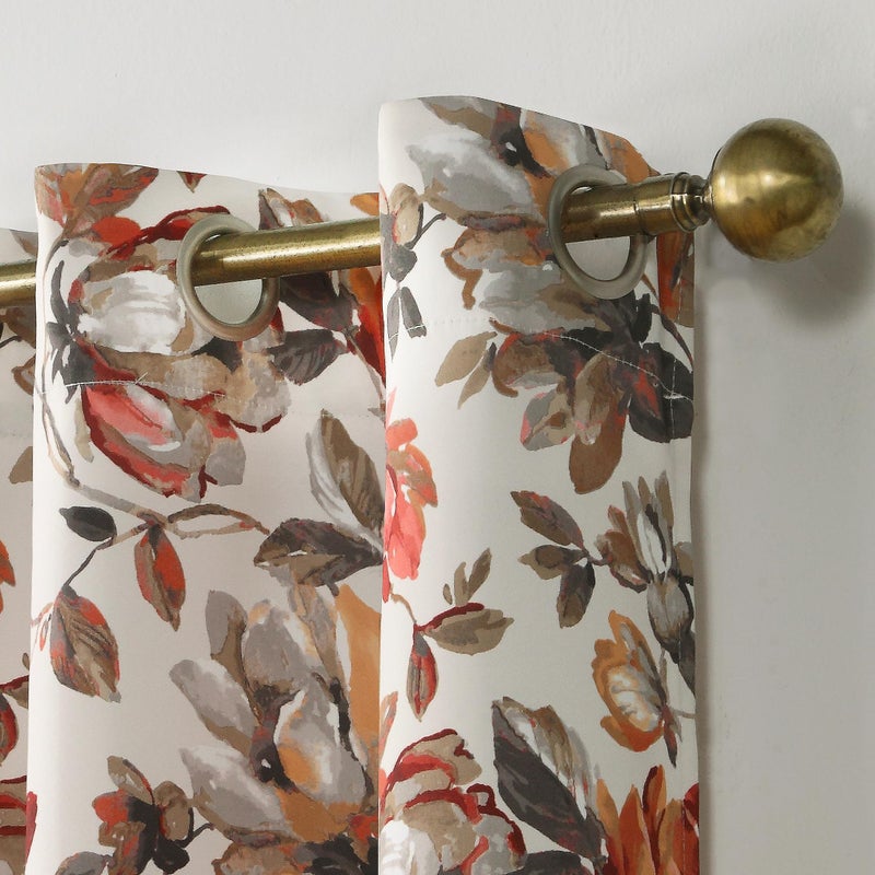 Sun Zero Irma Vintage Floral Blackout Grommet Curtain Panel, 40" x 84", Stone - Image 2