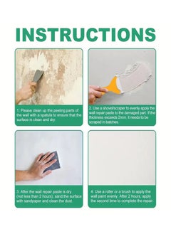 JUE-FISH Fast Wall Repair Paste - Fix Holes, Cracks & Cover Graffiti - 100g with Scraper  - Image 4