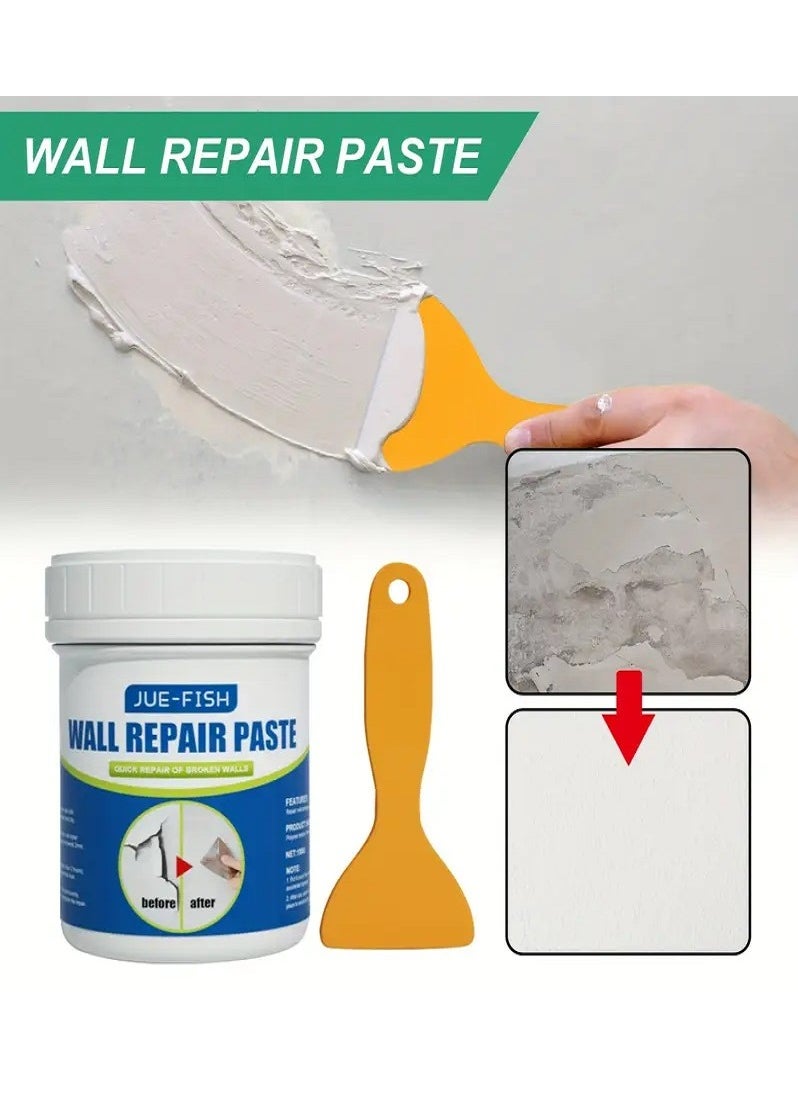 JUE-FISH Fast Wall Repair Paste - Fix Holes, Cracks & Cover Graffiti - 100g with Scraper  - Image 5