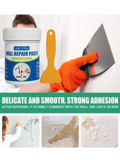 JUE-FISH Fast Wall Repair Paste - Fix Holes, Cracks & Cover Graffiti - 100g with Scraper  - Image 2