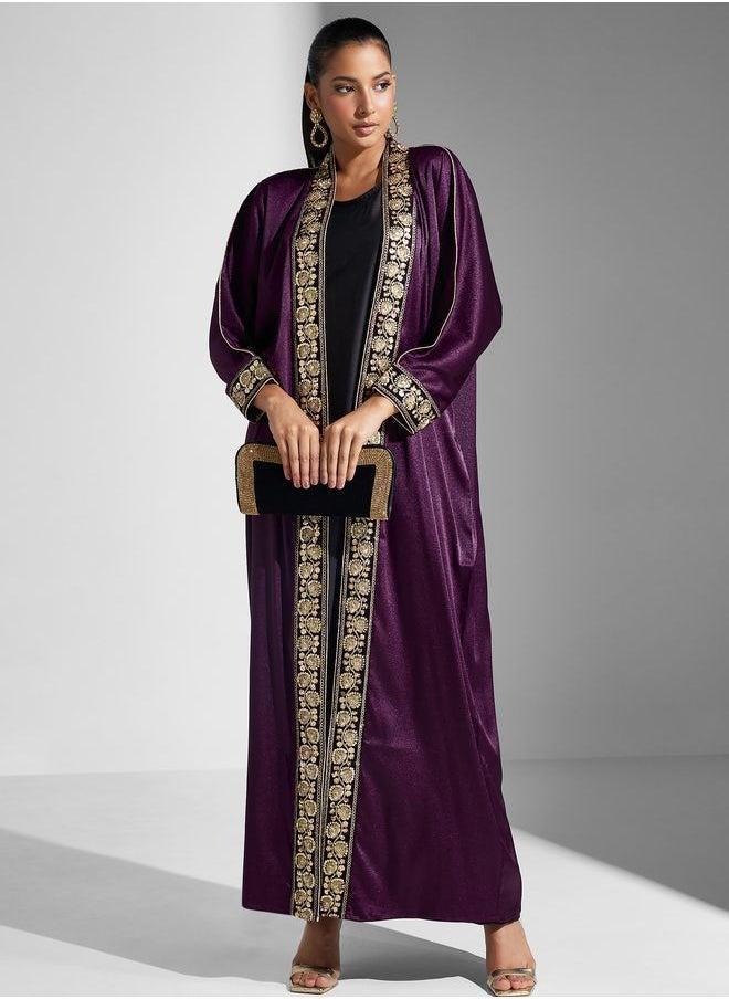 MAISON ARABELLE Embroidered Open Front Abaya  - Image 2