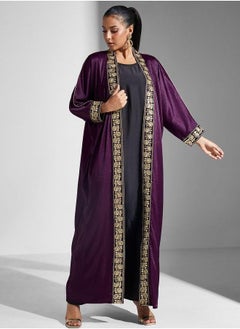 MAISON ARABELLE Embroidered Open Front Abaya  - Image 1