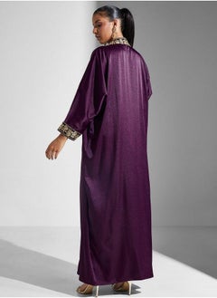 MAISON ARABELLE Embroidered Open Front Abaya  - Image 3