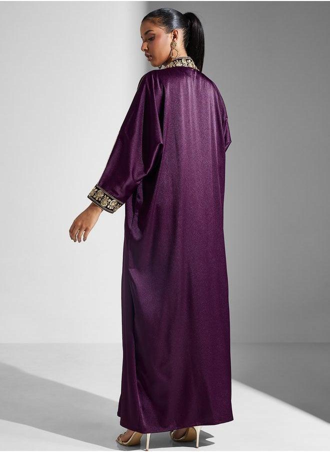 MAISON ARABELLE Embroidered Open Front Abaya  - Image 3