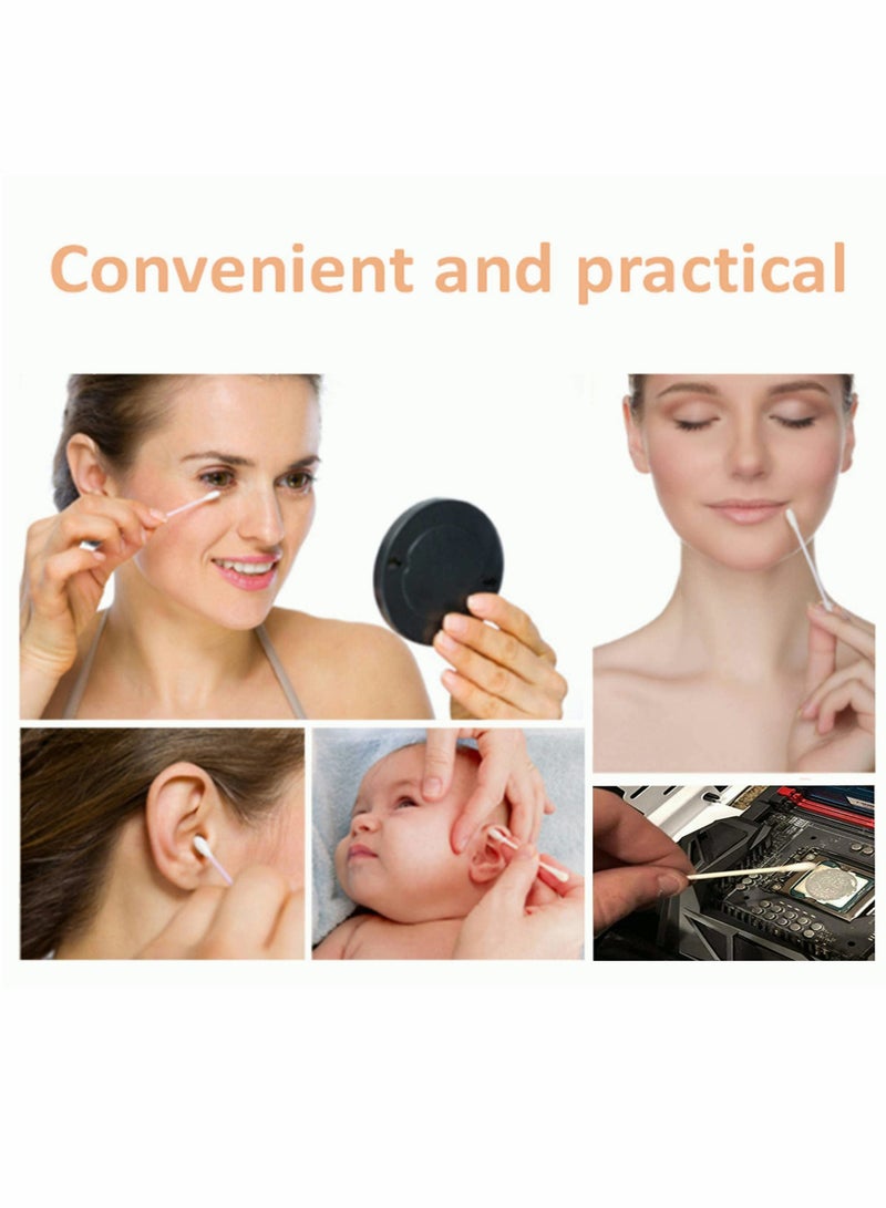 Zikra Cotton Swabs Wooden Cotton Buds 500 PCS Bamboo Biodegradable Eco Friendly Sticks Dual Tipped Applicators Organic Recyclable Biodegradable Cotton Buds for Ear Cleaning Makeup - Image 2