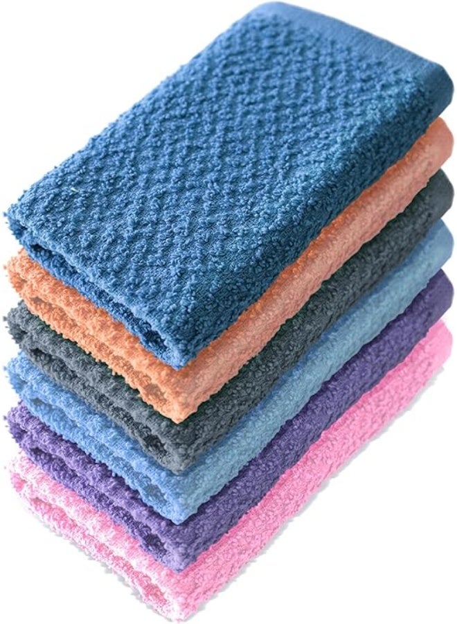 B&S Brightstone Terry Microfiber Towel 6 pack Assorted Colors, 32x32 cm Cleaning Cloths - Reusable - Image 1