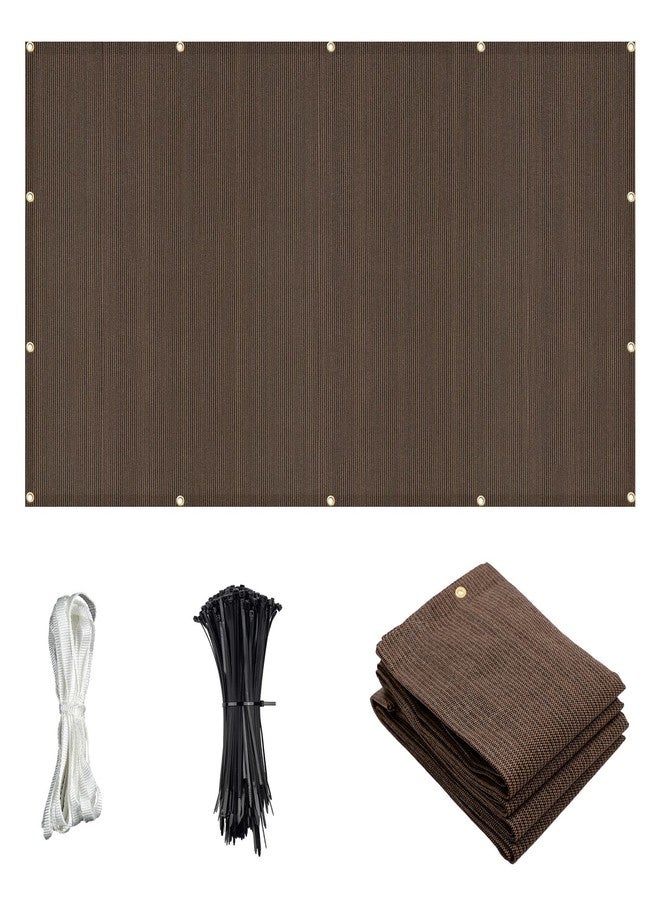 Cool Area Sun Shade Cloth with Grommets 3/4/6/8/10/12/16/20 FT Shade Panel Shade Tarp Screen Fabic for Outdoor Patio Pergola Cover Deck Garden, 6x10 FT, Brown - Image 1