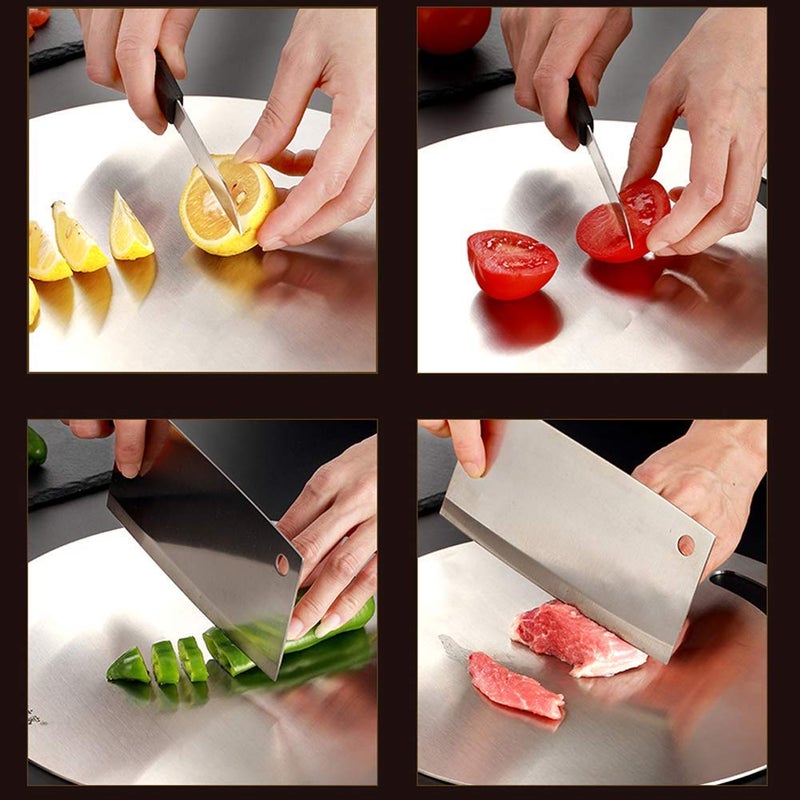 VEROX Stainless Steel Cutting Board High Grade Chopping Board for Vegetable Fruits Cheese Meat Pizza Bread Large 355 cm X 25 cm - Image 2
