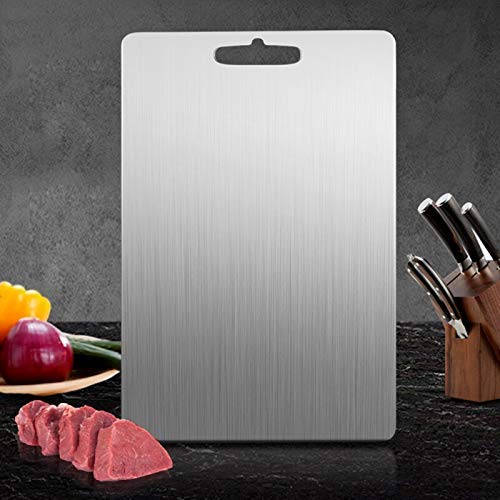 VEROX Stainless Steel Cutting Board High Grade Chopping Board for Vegetable Fruits Cheese Meat Pizza Bread Large 355 cm X 25 cm - Image 1