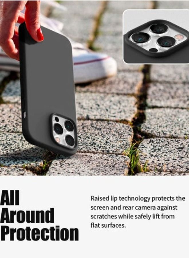 ACLIX Liquid Silicone Case Compatible with iPhone 14 Pro Max (6.7 inch), Silky-Soft Touch Full Body Protection Shockproof Cover Case with Soft Microfiber Lining - Black - Image 4