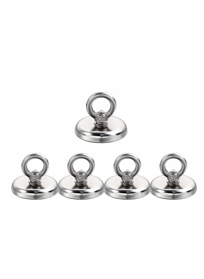 Y&D Super Strong Neodymium Fishing Magnets, 88lbs Pulling Force Rare Earth Magnet with Countersunk Hole Eyebolt, Dia 1.26 inch for Retrieving in River and Magnetic Fishing, 5 Pcs  - Image 3