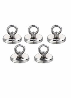 Y&D Super Strong Neodymium Fishing Magnets, 88lbs Pulling Force Rare Earth Magnet with Countersunk Hole Eyebolt, Dia 1.26 inch for Retrieving in River and Magnetic Fishing, 5 Pcs  - Image 1