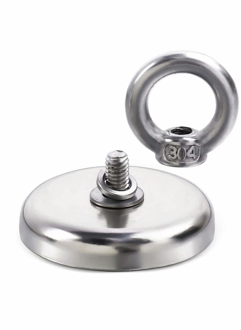 Y&D Super Strong Neodymium Fishing Magnets, 88lbs Pulling Force Rare Earth Magnet with Countersunk Hole Eyebolt, Dia 1.26 inch for Retrieving in River and Magnetic Fishing, 5 Pcs  - Image 4