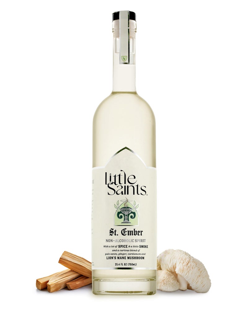 Little Saints St. Ember Non-Alcoholic Spirit - Mezcal-Inspired NA Alternative - Zero Proof, Sugar Free Cocktail Mixer - Lion's Mane Mushroom & Palo Santo Boost Creativity, Adaptogens & Botanicals - Image 1